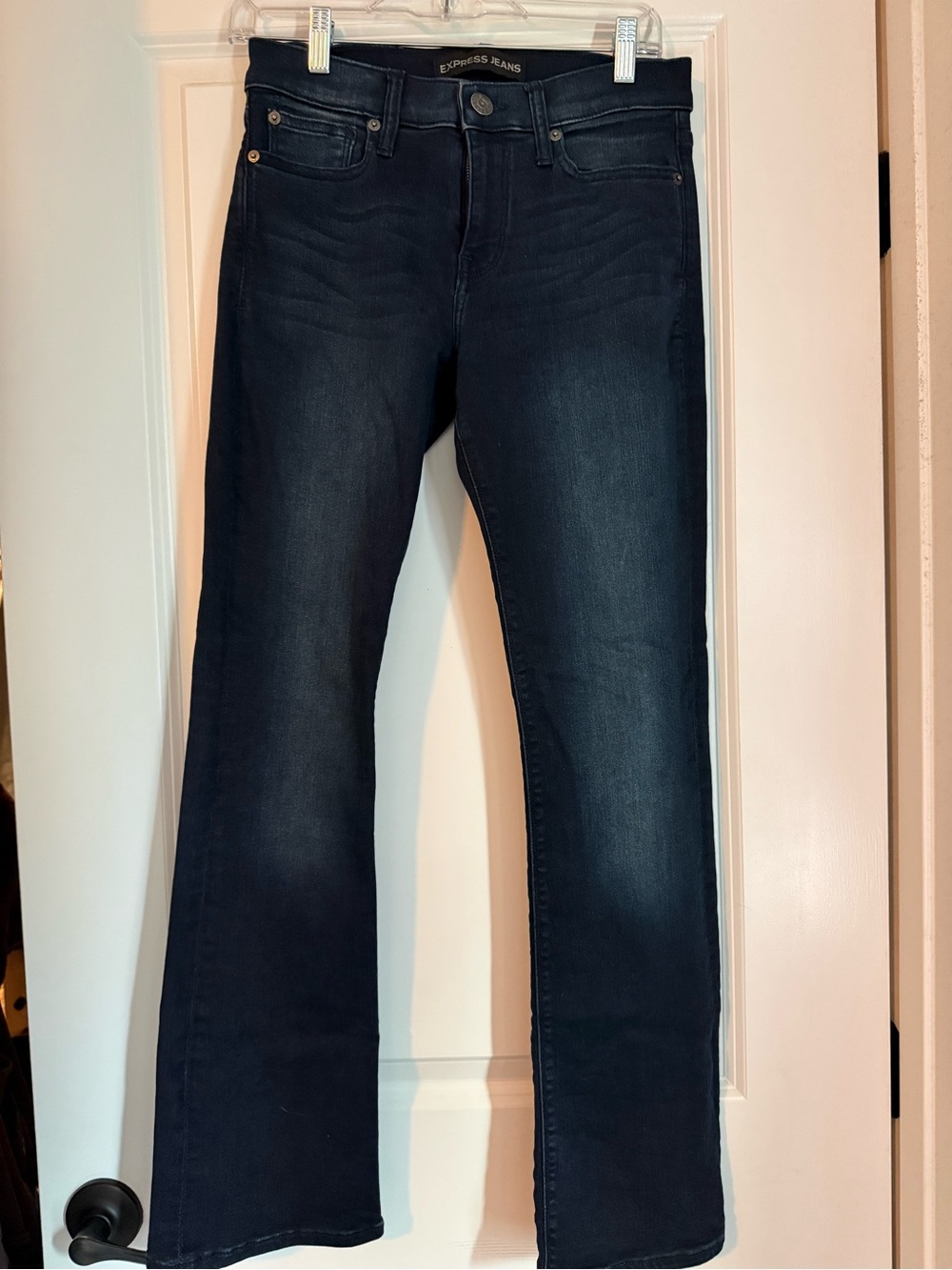 Express Women’s barely boot Jeans - Dark Blue